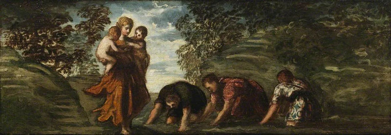 Latone, Lidyalı çiftçileri kurbağalara dönüştürüyor - Jacopo Tintoretto