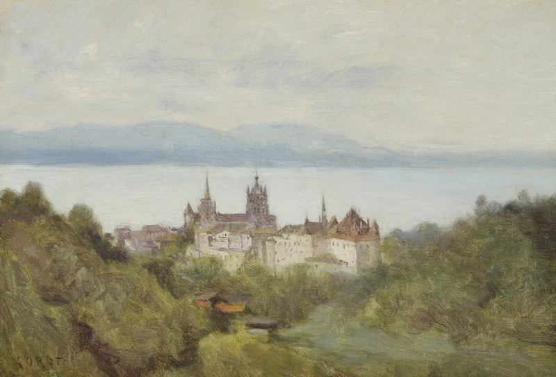 Lausanne ve Léman Gölü, Temmuz 1842 - Jean-Baptiste Camille Corot
