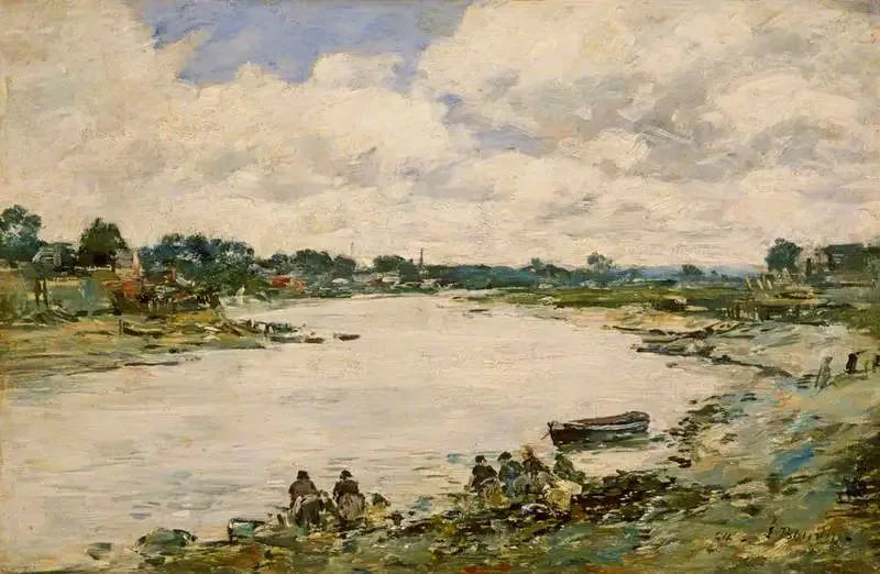 Touques Kenarı'ndaki Çamaşırcılar - Eugène Boudin