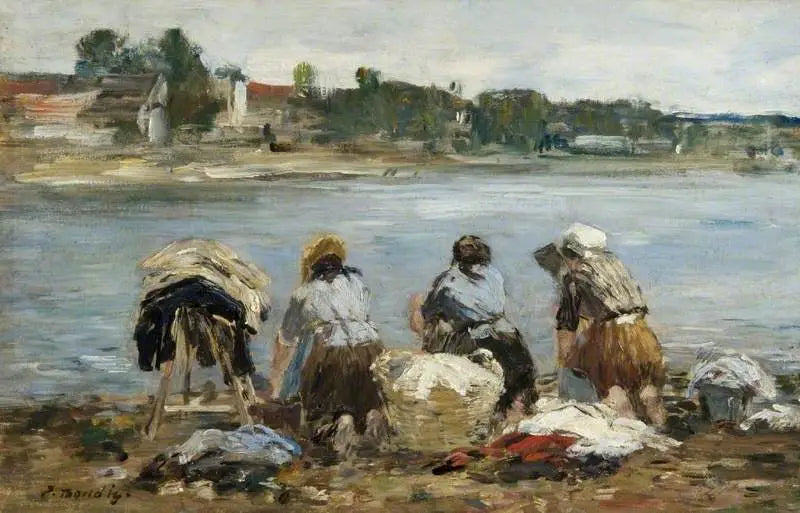 Touques Kenarı'ndaki Çamaşırcılar - Eugène Boudin