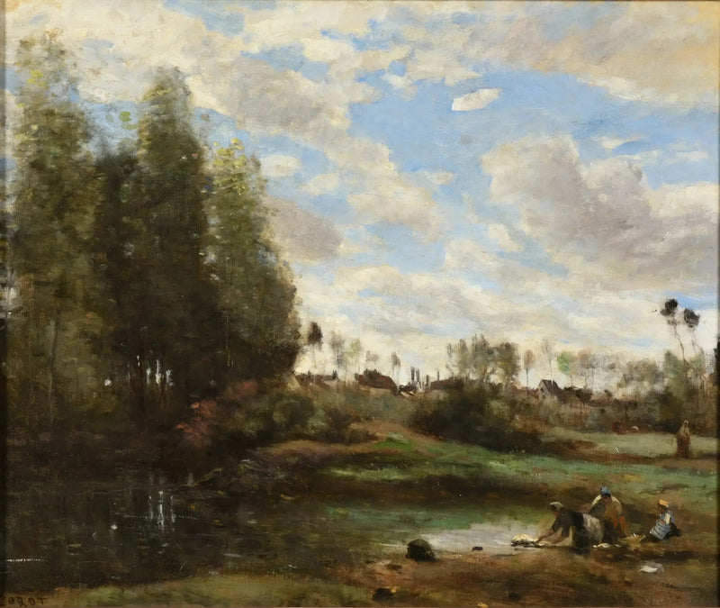 Su Kenarında Yıkayıcılar - Jean-Baptiste Camille Corot