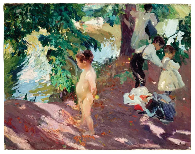 La Granja'da Banyo - Joaquín Sorolla