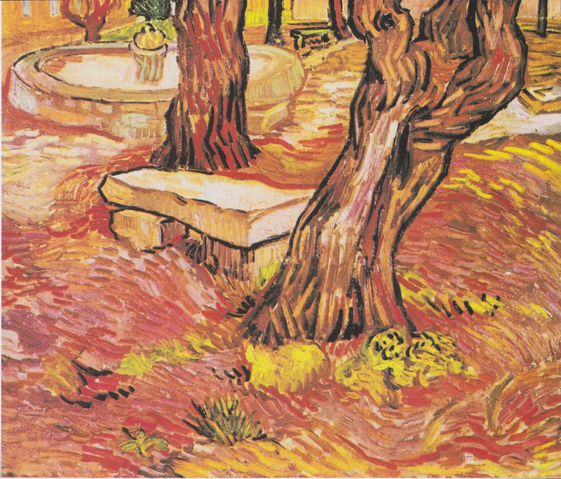 Saint-Paul Hastanesi bahçesindeki taş bank - Vincent van Gogh