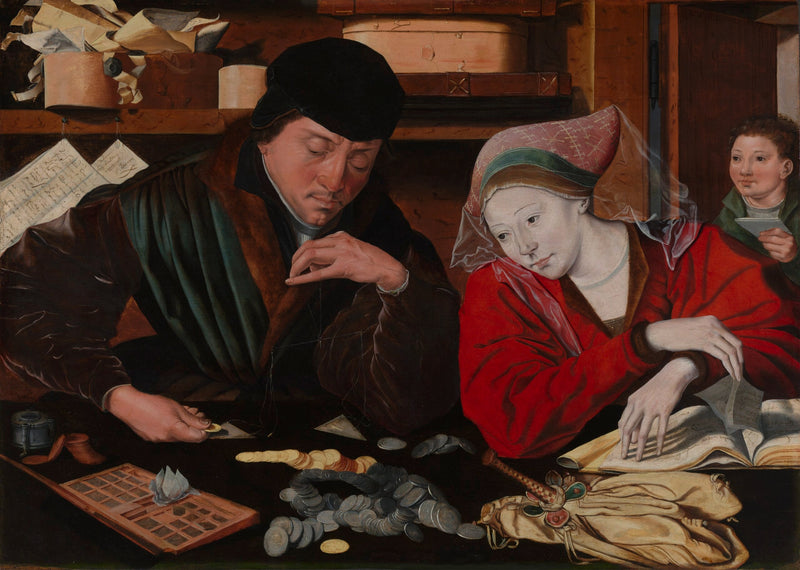 Banka memuru ve eşi - Marinus van Reymerswale