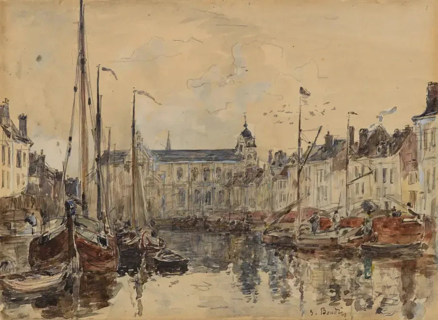 Brüksel'deki Ticaret Havuzu - Eugène Boudin