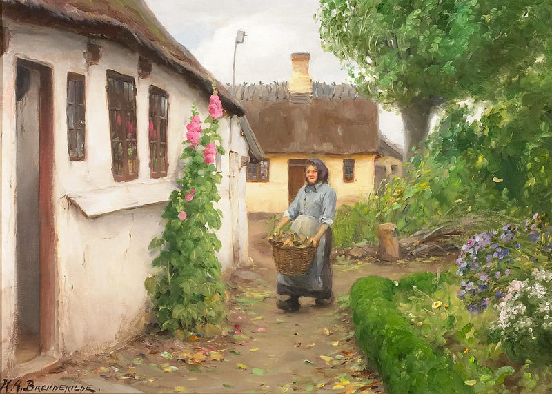 Odun taşıma evine kadar götürülüyor. - H. A. Brendekilde