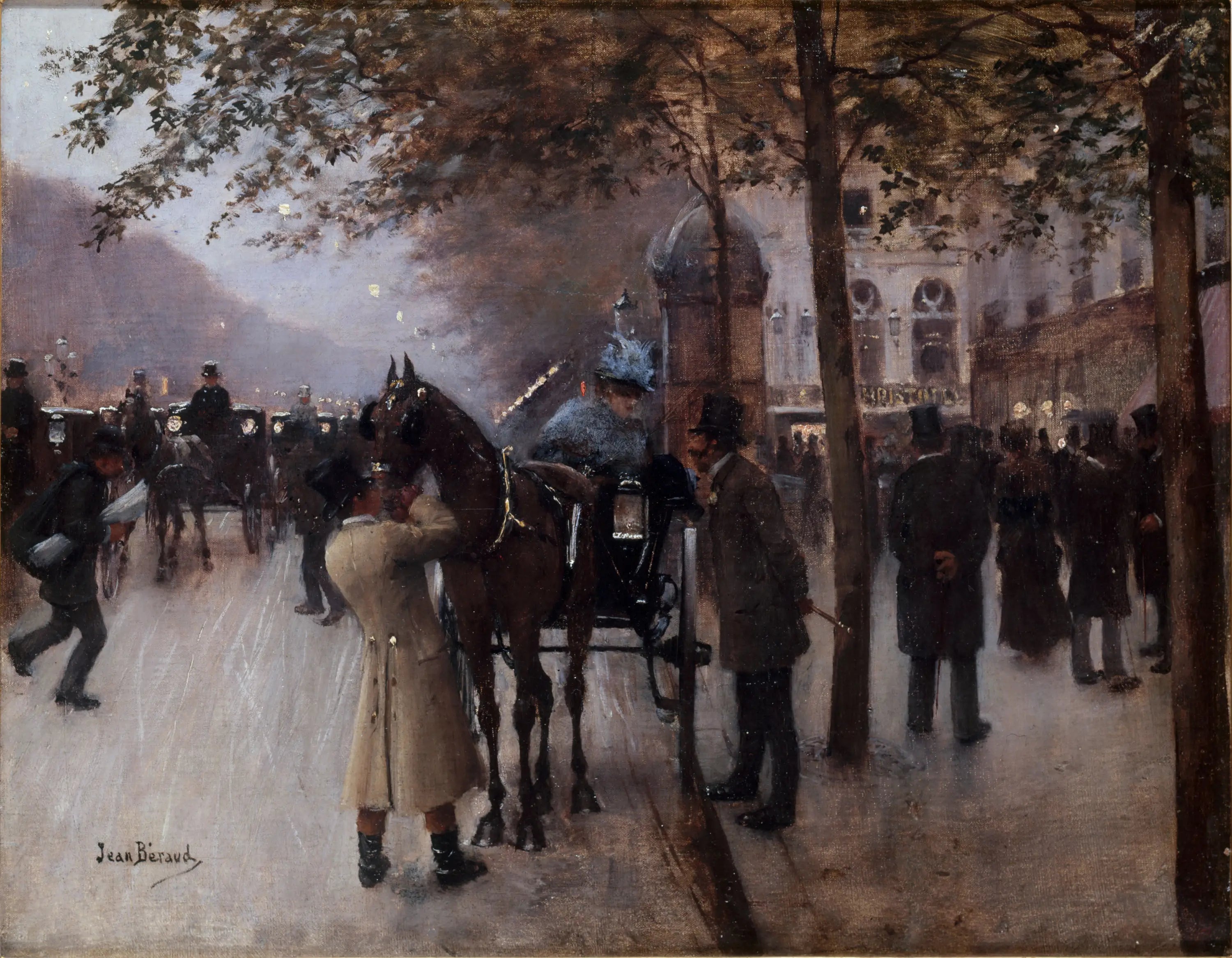 Le boulevard des Capucines le soir devant le Café Napolitain - Jean Béraud - Alpha Reproduction