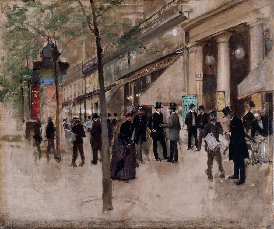 Montmartre Bulvarı, Variétés Tiyatrosu'nun önünde, öğleden sonra - Jean Béroud