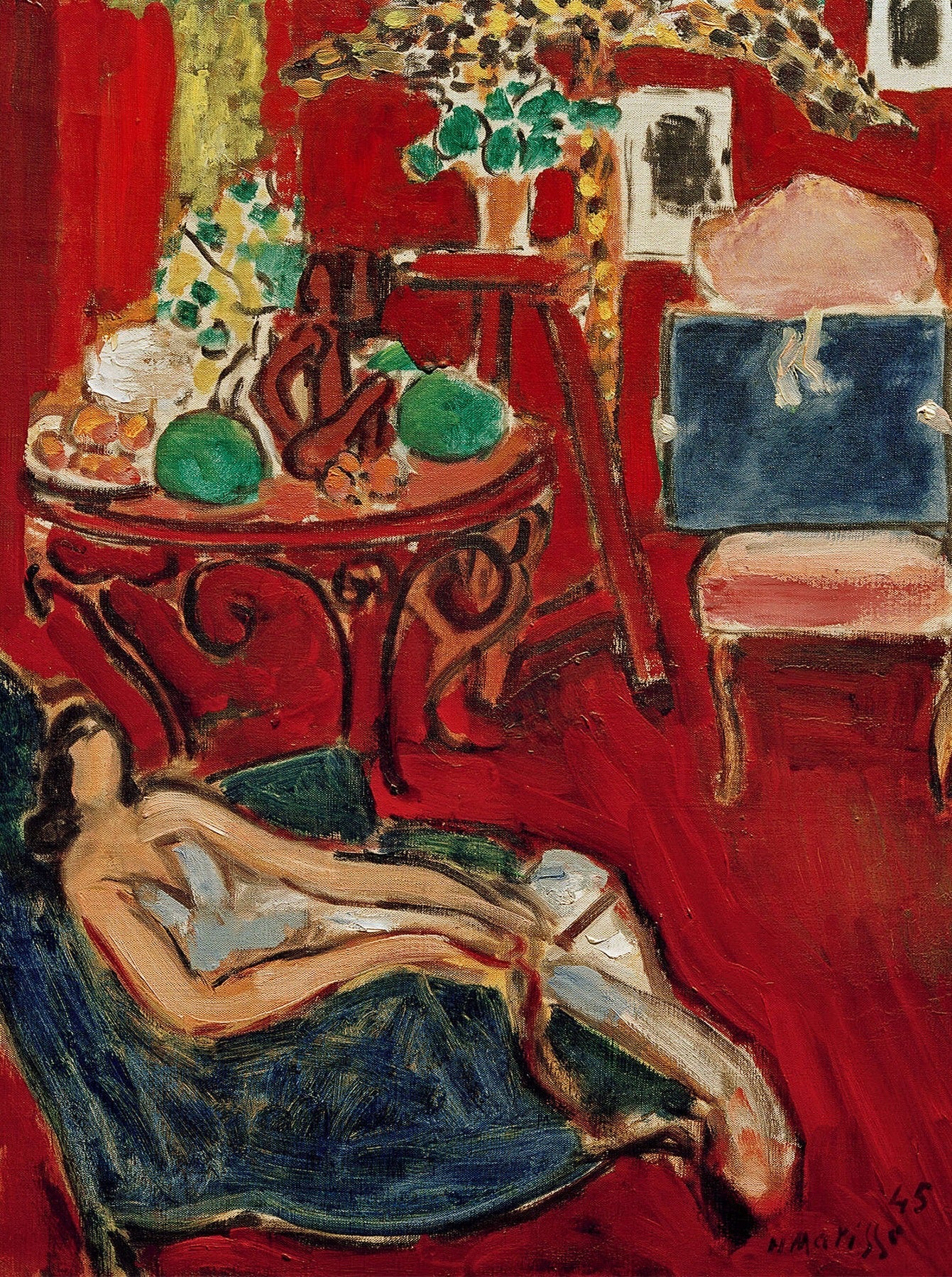 Reproduction du tableau « Le Cahier bleu - Henri Matisse » par Alpha Reproduction en peinture à l’huile