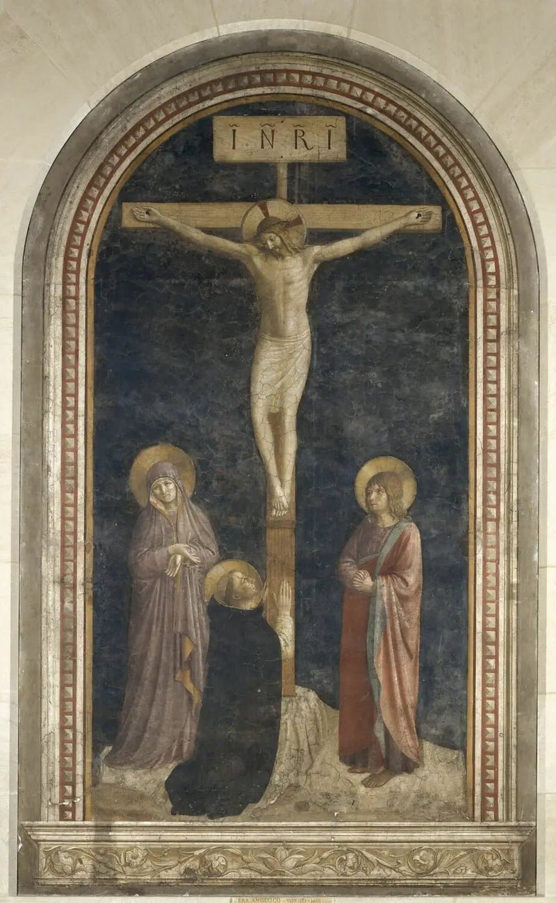 Fra Angelico ile dua eden Aziz Dominik ile Calvary