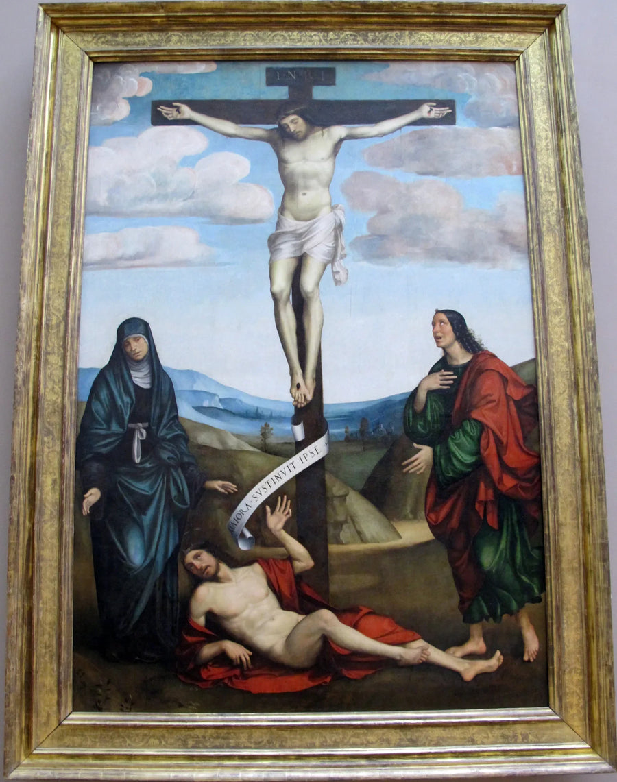 Çileli ve Çarmıha Gerilmiş Saint Job ile Calvaire - Francesco Francia