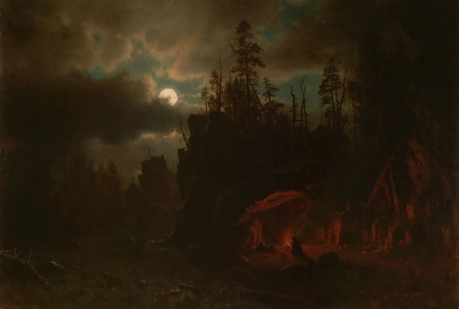 Avcı Kampı - Albert Bierstadt