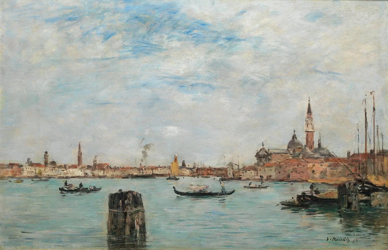 Giudecca Kanalı ve San Giorgio Maggiore, Venedik - Eugène Boudin