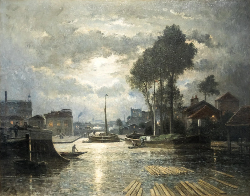 Metz rıhtımından Saint-Denis kanalı, ay efekti - Stanislas Lépine