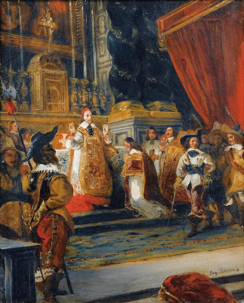 Palais-Royal Kilisesi'nde Ayin Yapan Richelieu Kardinali - Eugène Delacroix
