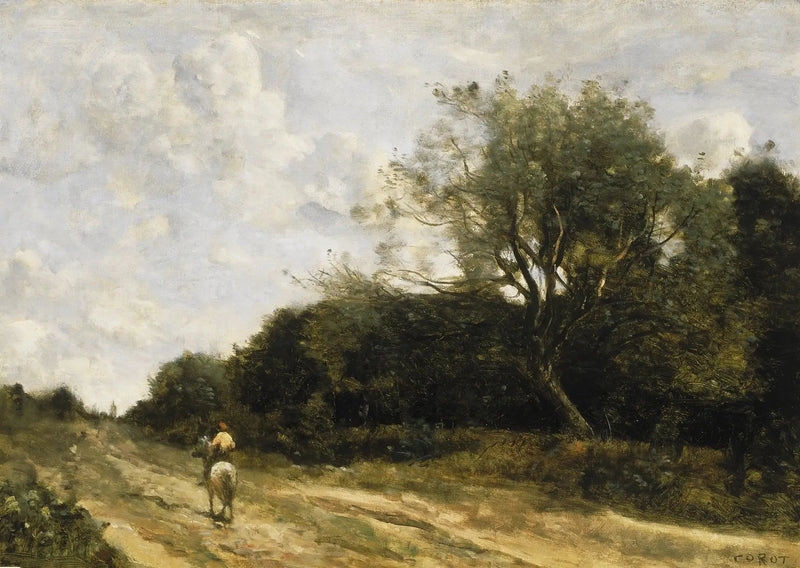 Yol Üzerindeki Atlı - Jean-Baptiste Camille Corot