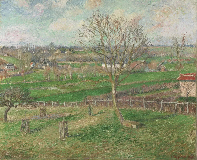 Kışta Tarla ve Büyük Ceviz, Eragny - Camille Pissarro