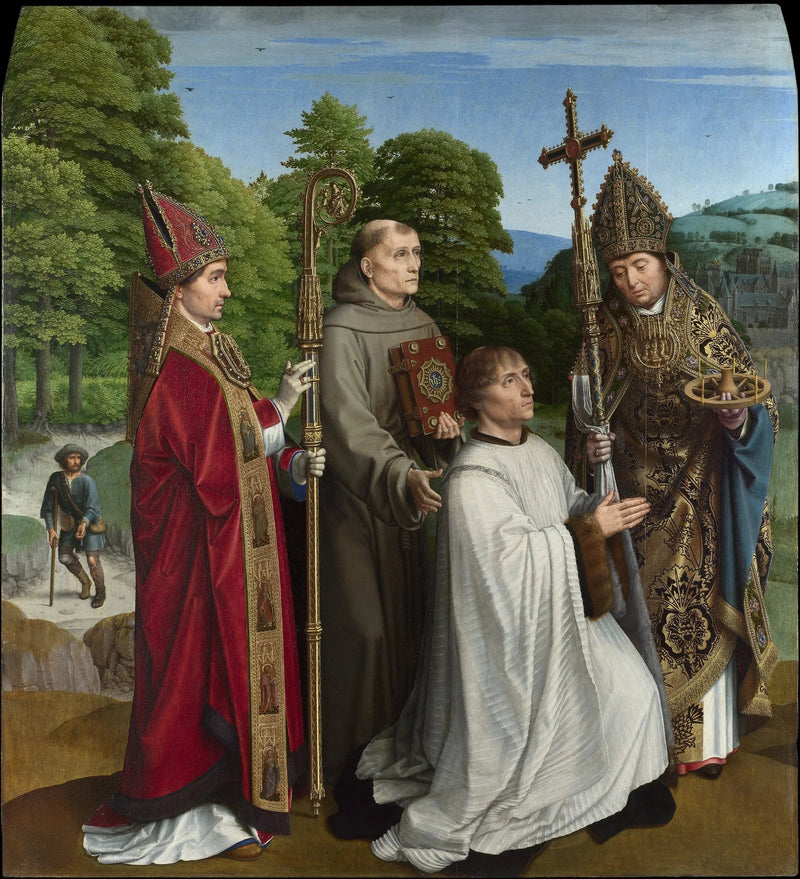 Bernardijn Salviati rahib ve üç aziz - Gérard David