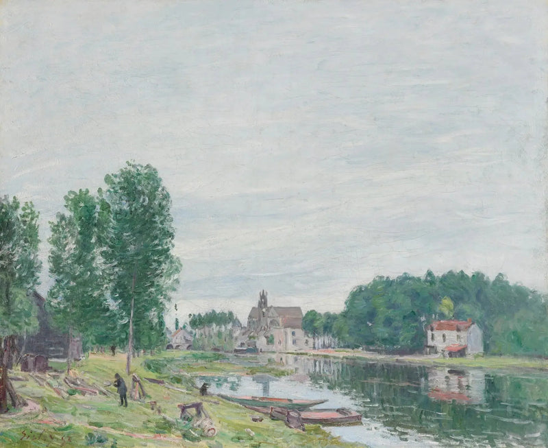 Matrat Tersanesi, Moret-Sur-Loing, yağmurlu hava - Alfred Sisley