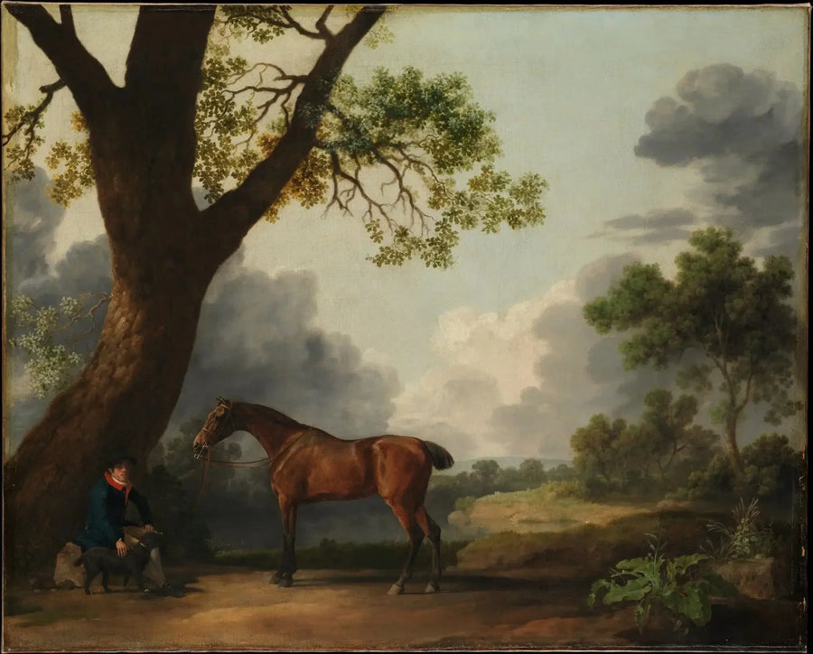 Dorset Dükü'nün üçüncü avcısı, bir at bakıcısı ve bir köpekle - George Stubbs
