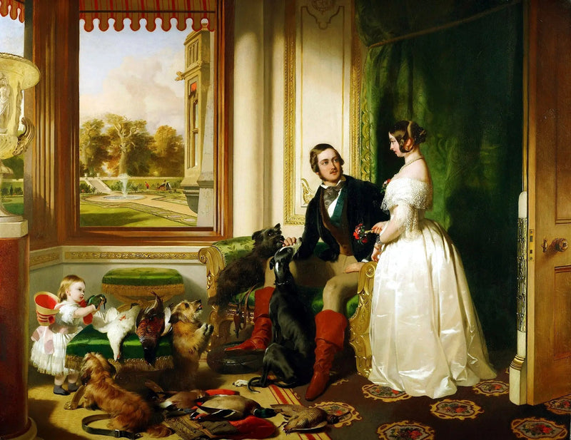 Modern Dönemde Windsor Kalesi; Kraliçe Victoria, Prens Albert ve Kraliçe Prenses Victoria - Edwin Henry Landseer