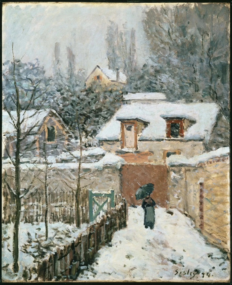 Louveciennes'de Kar Altındaki Étarché Yolu - Alfred Sisley