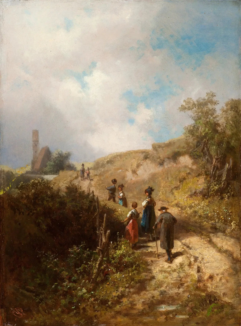 Kiliseye Giden Yol - Carl Spitzweg