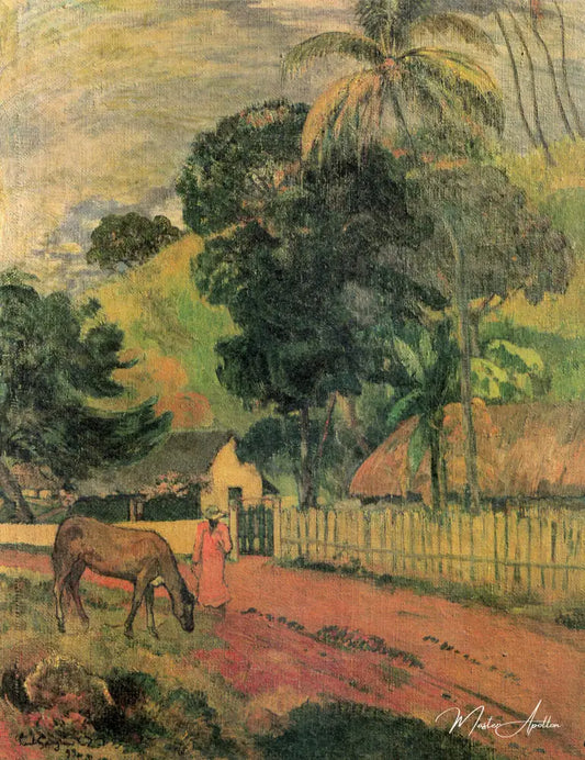 Le cheval sur le chemin - Paul Gauguin - Reproductions de tableaux et peintures haut de gamme