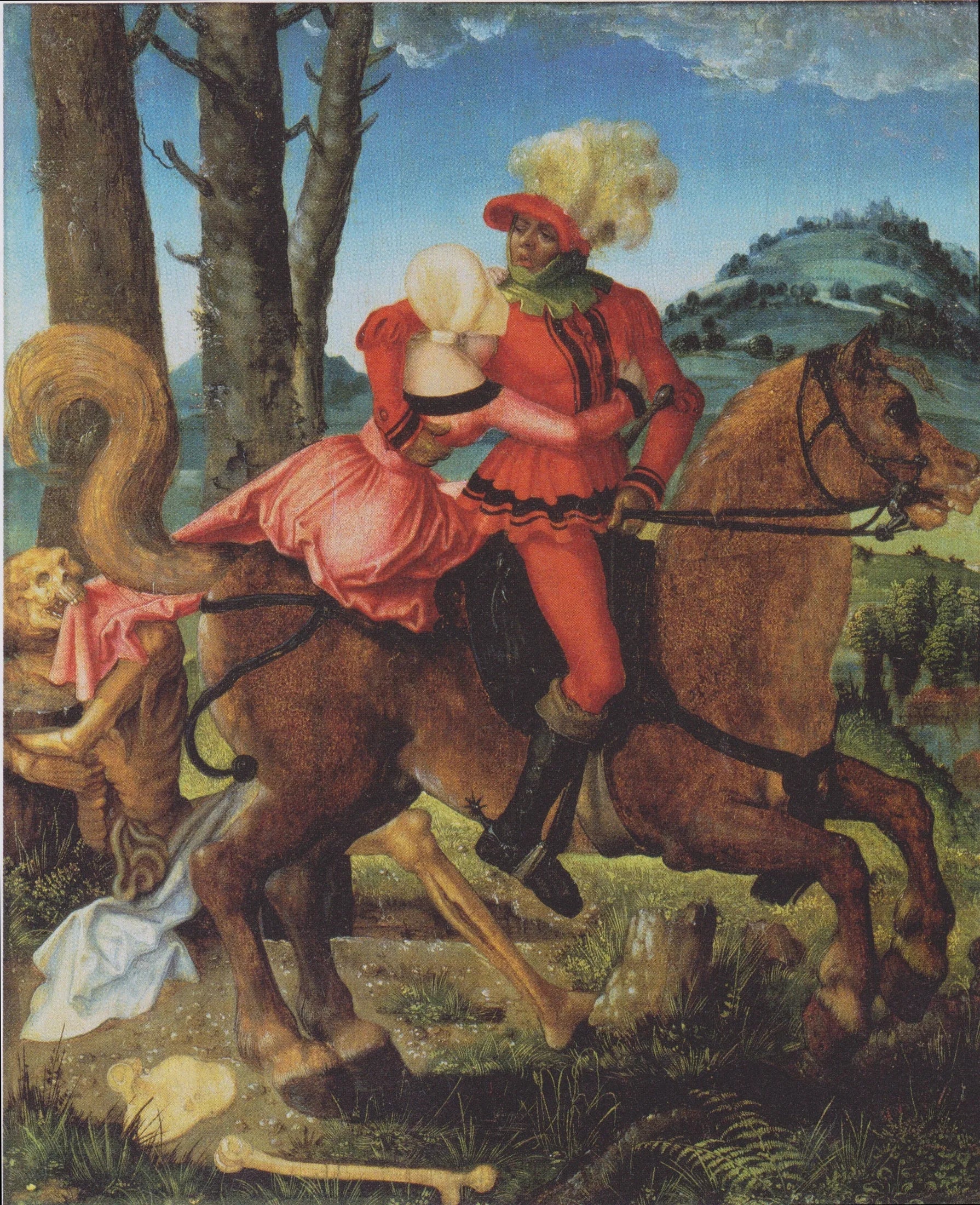 Le Chevalier, la Jeune Fille et la Mort - Hans Baldung Grien image 1 reproduction artisanale de tableau