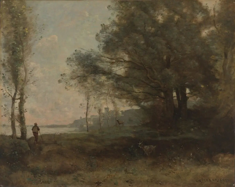 Göl kenarındaki çoban - Jean-Baptiste Camille Corot