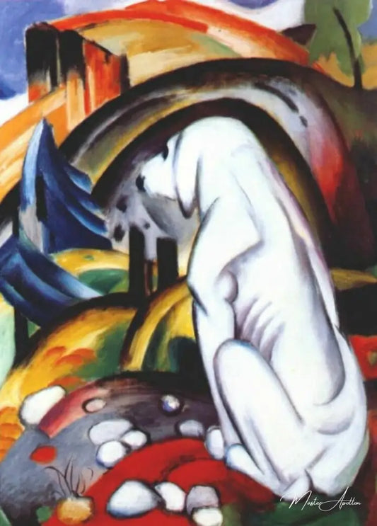 Le chien blanc - Franz Marc - Reproductions de tableaux et peintures haut de gamme