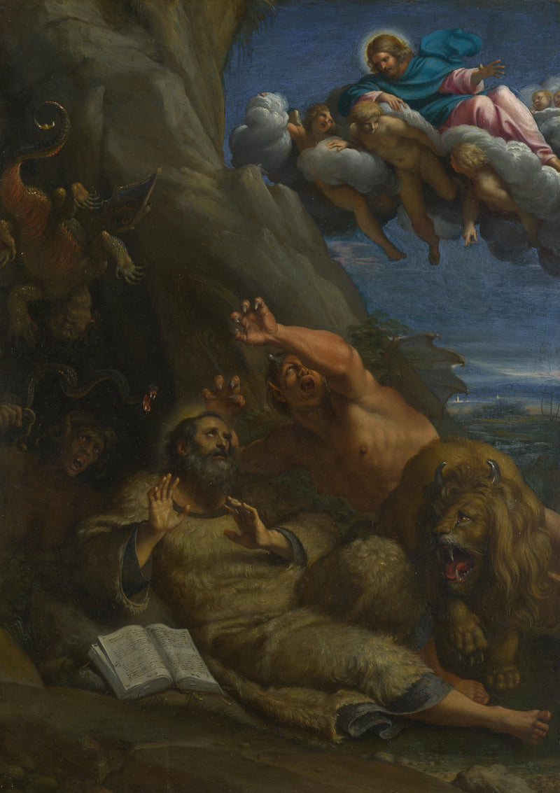 Aziz Antonius keşişe görünen İsa - Annibale Carracci