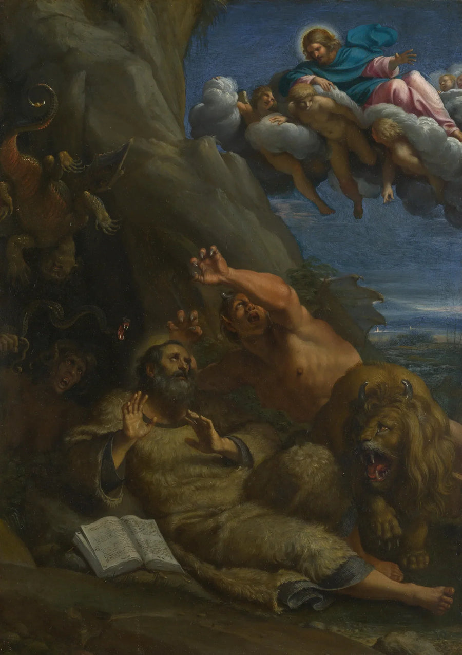 Aziz Antonius keşişe görünen İsa - Annibale Carracci