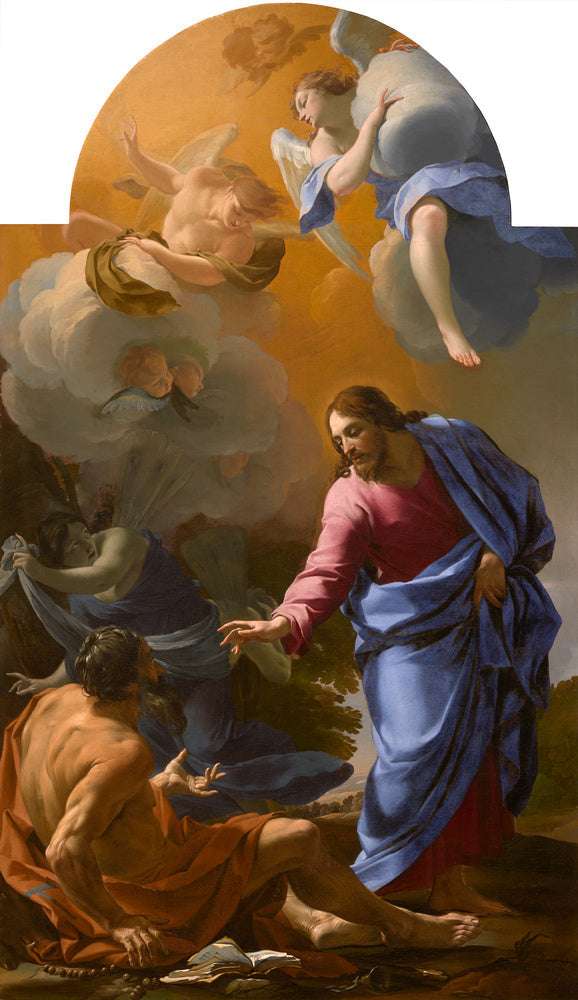 Aziz Antoni rahibeye görünen İsa - Simon Vouet