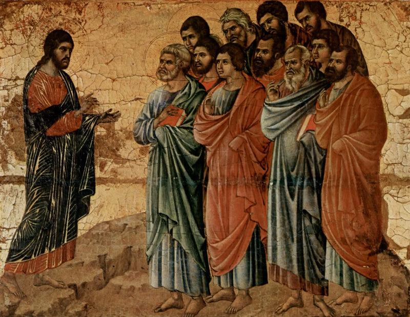 İsa Mesih, Galile Dağı'nda öğrencilerine görünüyor - Duccio di Buoninsegna