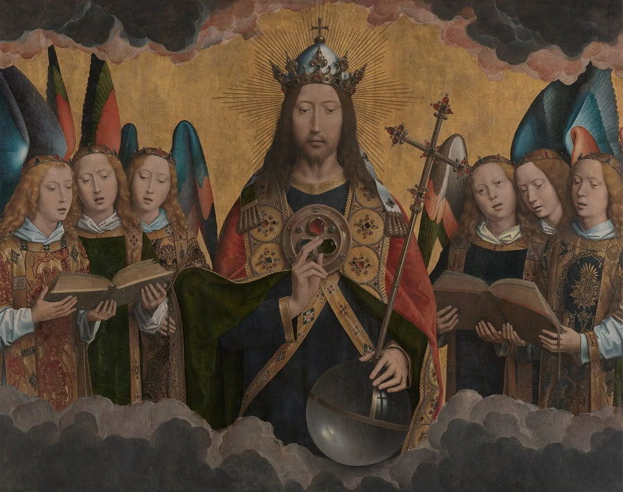 İsa ve Şarkı Söyleyen Melekler ile - Hans Memling
