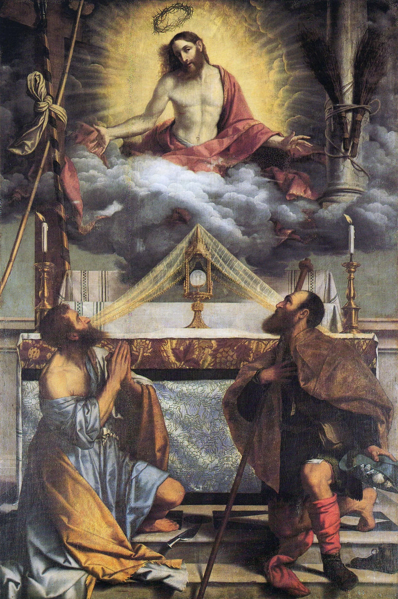 İsa Mesih, Eucharistiya ve Azizler Bartolome ve Roch - Alessandro Bonvicino