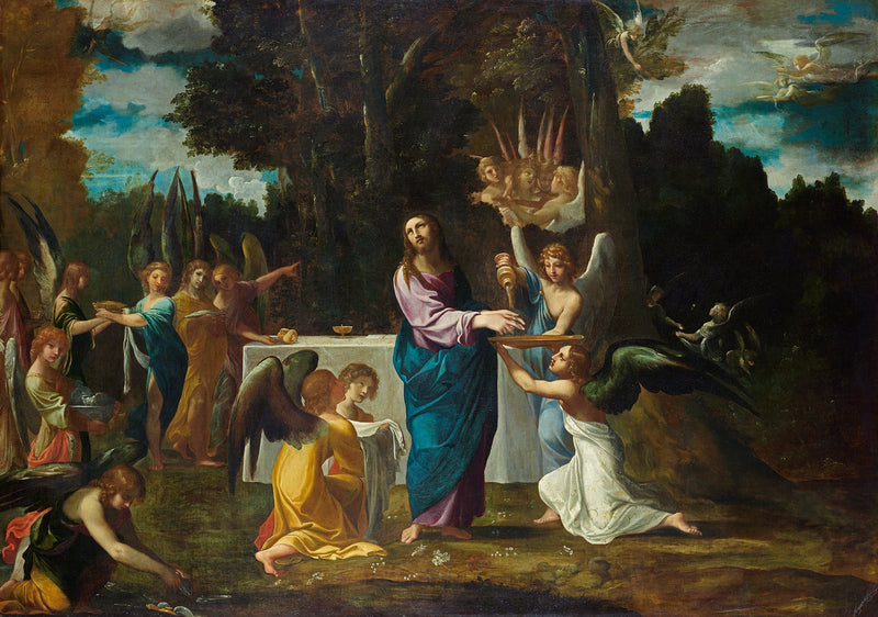 Çölde İsa, melekler tarafından hizmet edilir - Ludovico Carracci