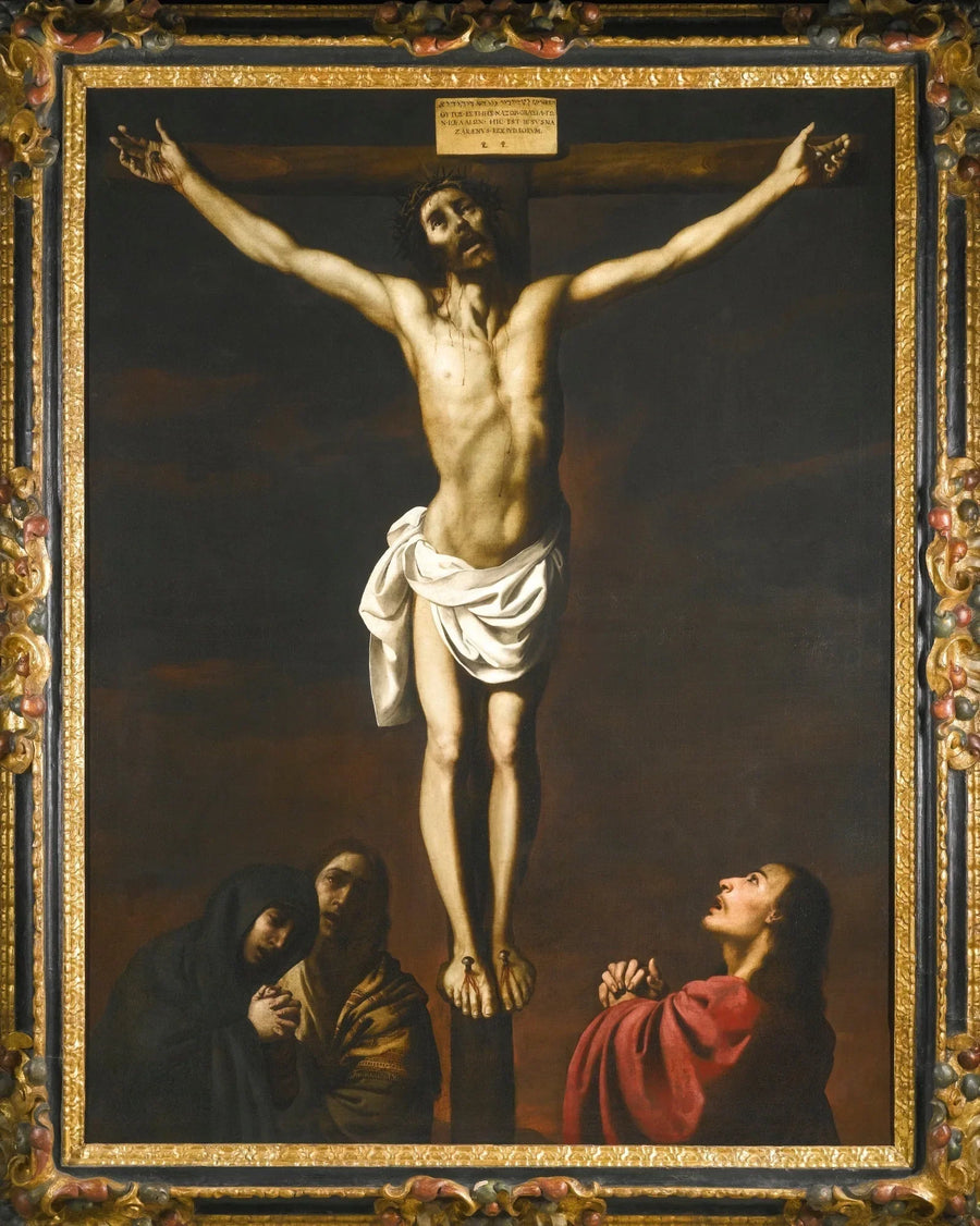 İsa Mesih Çarmıhta, Aziz Yuhanna, Meryem-Magdalena ve Meryem Ana ile - Francisco de Zurbarán