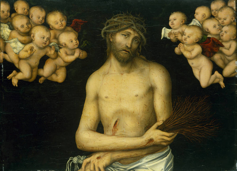 İçinde Meleklerle Çevrili Acı Çeken İsa - Lucas Cranach the Elder