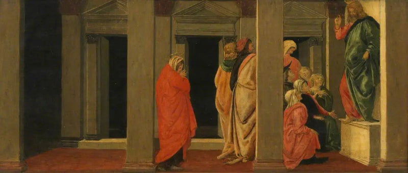 İsa Öğreten (önsöz, panel bir) - Sandro Botticelli