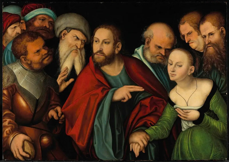 İsa ve Günahkar Kadın - Lucas Cranach the Elder