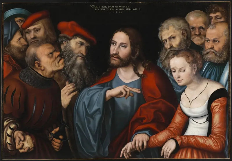 İsa ve Günahkar Kadın - Lucas Cranach the Elder