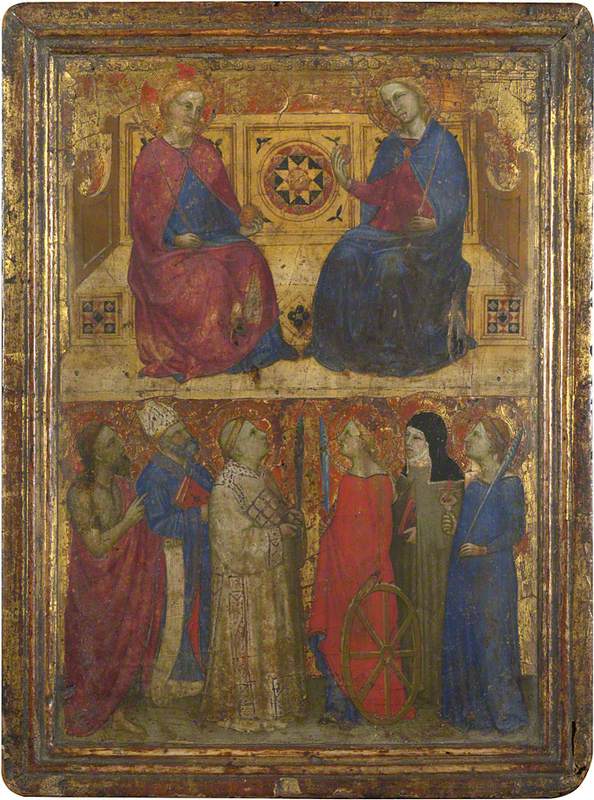 İsa ve Meryem Ana, Azizlerle - Giovanni da Milano
