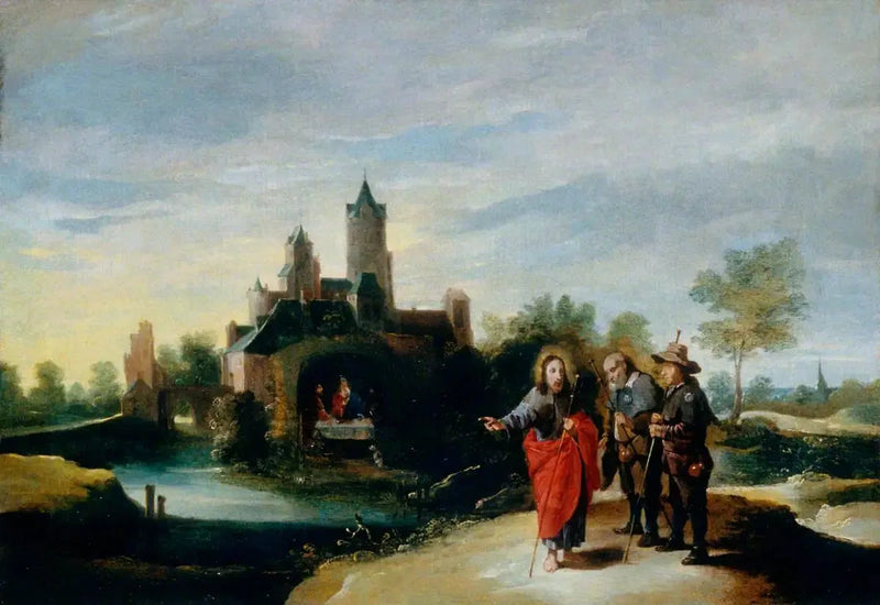 İsa ve öğrenciler Emmaus yolunda - David Teniers genç