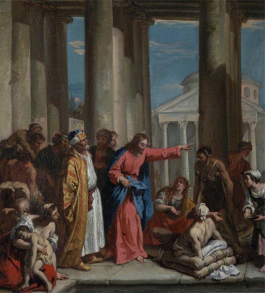 İsa, Bethesda havuzunda topal adamı iyileştiriyor - Sebastiano Ricci