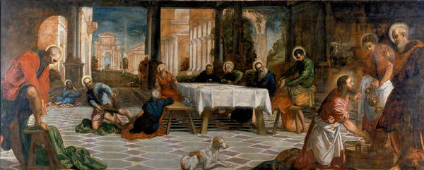 İsa'nın havarilerin ayaklarını yıkaması - Jacopo Tintoretto