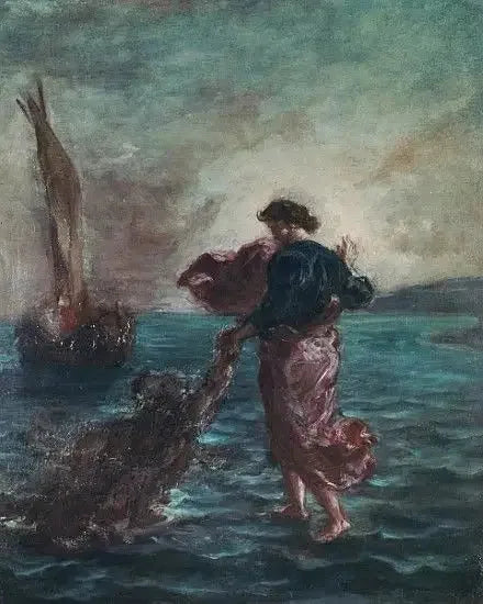 Suyun Üzerinde Yürüyen Mesih - Eugène Delacroix