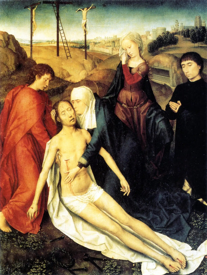 İsa'nın Ölümünü Annesi, Aziz Yuhanna ve - Hans Memling tarafından Ağlayan Ölüm İsa