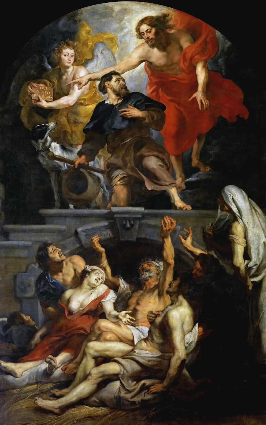 İsa, veba hastalarına koruyucu olan Aziz Roch'u koruyucu olarak adlandırıyor - Peter Paul Rubens